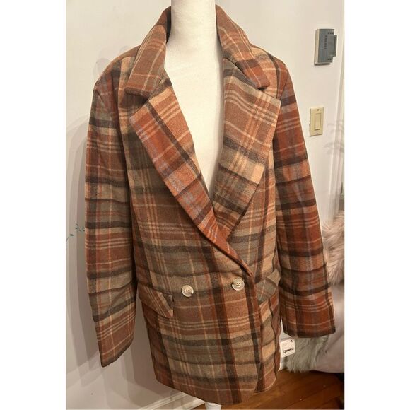 Free people Mari Plaid Blazer size large - Picture 3 of 9